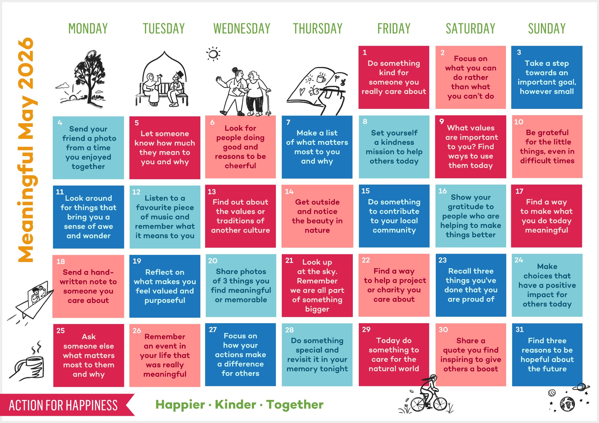 May wellbeing calendar - Meaningful May