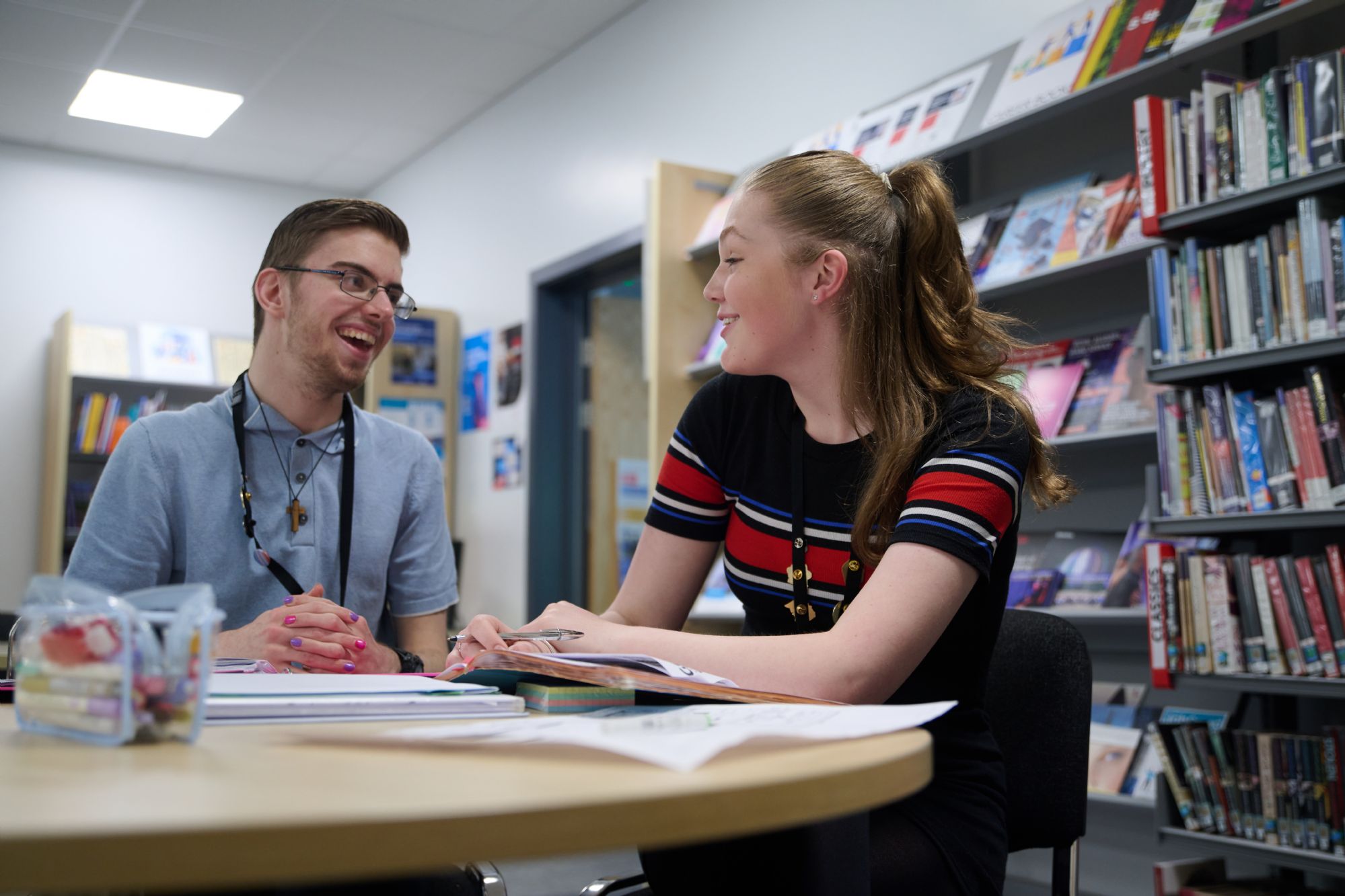 Sixth Form students in the library